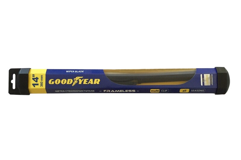 Купить запчасть GOOD YEAR - GY000414 Бескаркасная щетка стеклоочистителя Goodyear FRAMELESS 14"/36 cm всесезонная, MULTICLIP