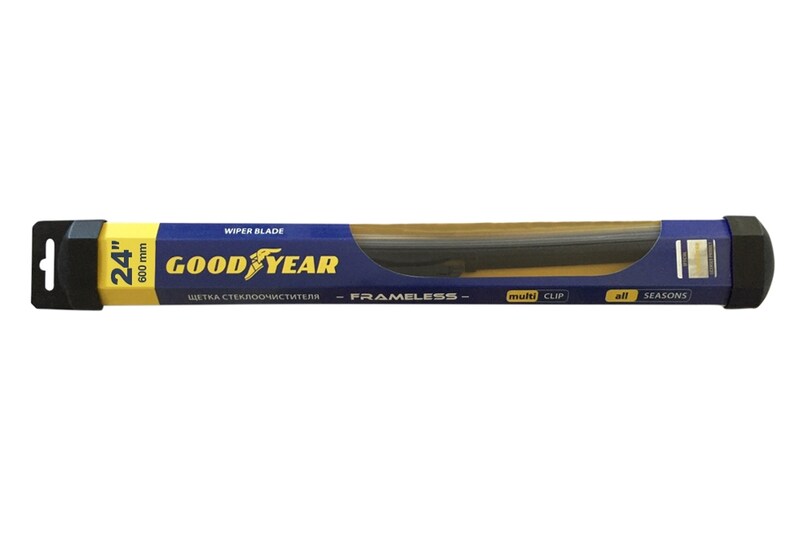 Купить запчасть GOOD YEAR - GY000424 Бескаркасная щетка стеклоочистителя Goodyear FRAMELESS 24"/60 cm всесезонная, MULTICLIP