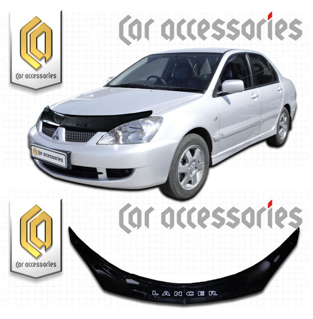 Дефлектор капота лансер. Дефлектор капота (мухобойка) на Mitsubishi Lancer IX 2003-2010. Дефлектор капота Митсубиси Лансер 9. Дефлектор капота на Мицубиси ланцер 10. Защита для фар передних са пластик Мицубиси Лансер х.