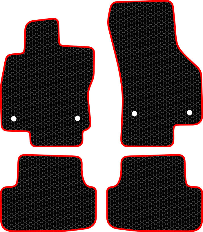 Купить запчасть SDS EXCLUSIVE - KSV23812BKR Коврики в салон черные с красным кантом Volkswagen Golf MK7 Хэтчбек(5дв.) 2012- "EVA-style"