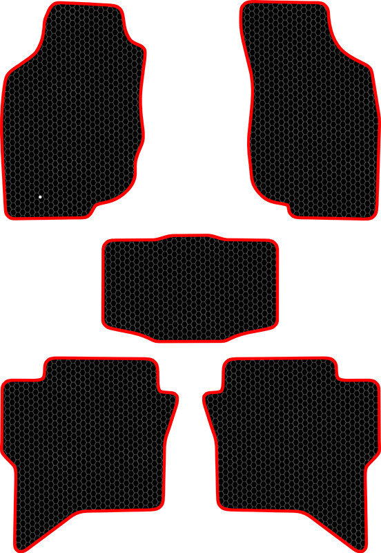 Купить запчасть SDS EXCLUSIVE - KST24610BKR Коврики в салон черные с красным кантом Toyota Hilux VII Внедорожник(5дв.) 2010-2015 "EVA-style"