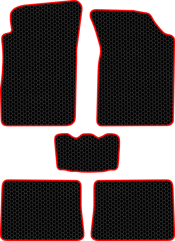 Купить запчасть SDS EXCLUSIVE - KSR10105BKR Коврики в салон черные с красным кантом Renault Clio III Хэтчбек(5дв.) 2005-2014 "EVA-style"
