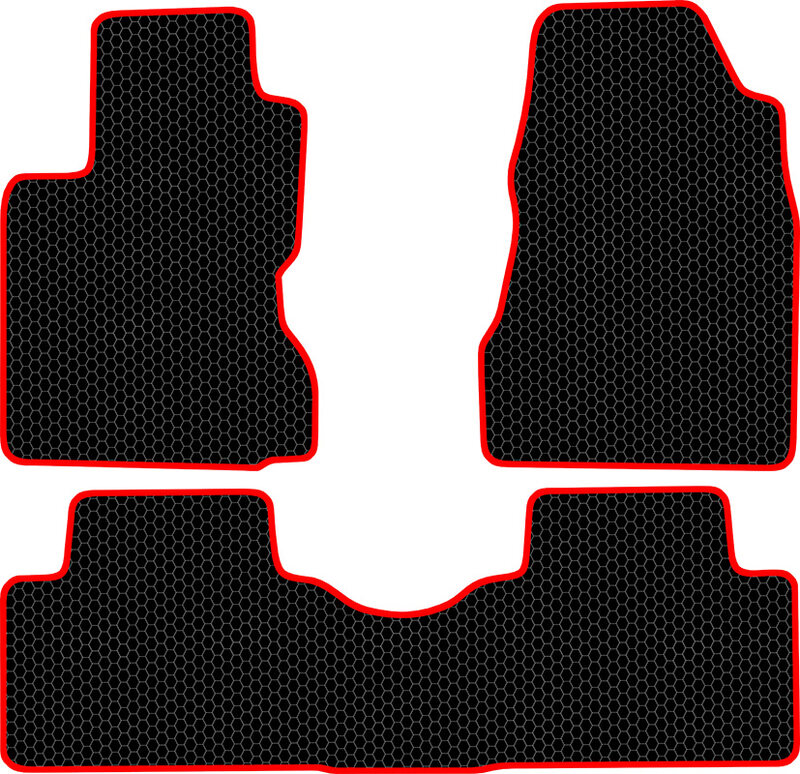 Купить запчасть SDS EXCLUSIVE - KSR10308BKR Коврики в салон черные с красным кантом Renault Koleos I Внедорожник(5дв.) 2008-2016 "EVA-style"