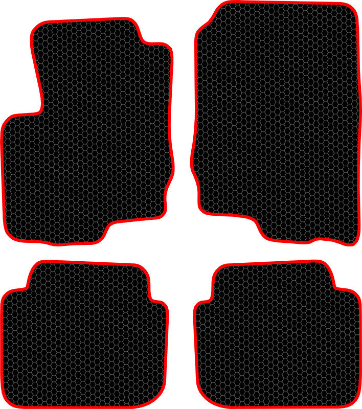 Купить запчасть SDS EXCLUSIVE - KSM40204BKR Коврики в салон черные с красным кантом Mitsubishi Colt VI Хэтчбек(5дв.) 2004-2012 "EVA-style"