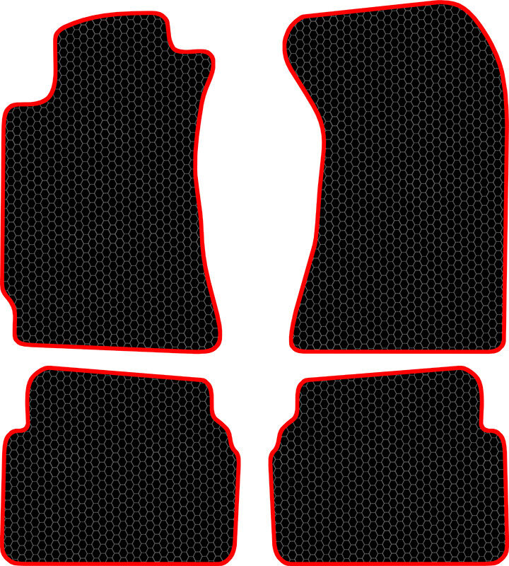 Купить запчасть SDS EXCLUSIVE - KSS40702BKR Коврики в салон черные с красным кантом Subaru Forester II Внедорожник(5дв.) 2002-2008 "EVA-style"