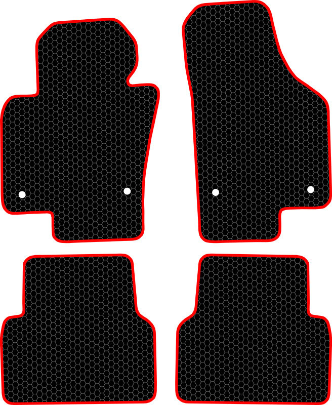 Купить запчасть SDS EXCLUSIVE - KSV21808BKR Коврики в салон черные с красным кантом Volkswagen Tiguan I Внедорожник(5дв.) 2008- "EVA-style"