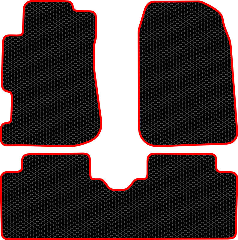 Купить запчасть SDS EXCLUSIVE - KSH10401BKR Коврики в салон черные с красным кантом Honda Civic VII Седан 2001-2005 "EVA-style"