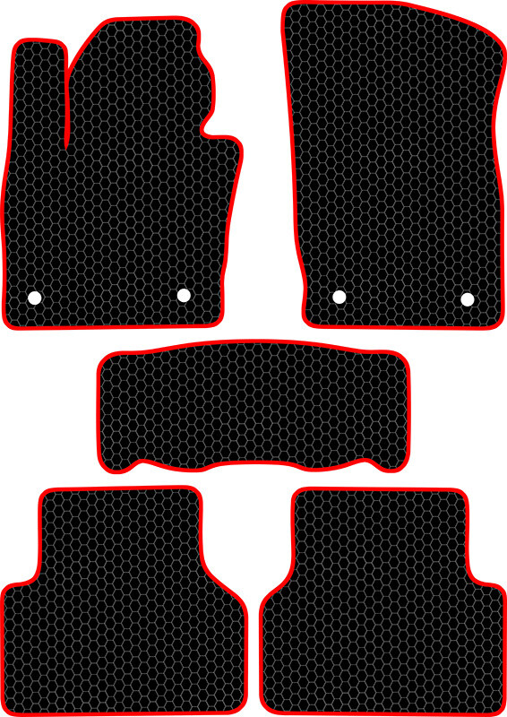 Купить запчасть SDS EXCLUSIVE - KSA11711BKR Коврики в салон черные с красным кантом Audi Q3 I Внедорожник(5дв.) 2011- "EVA-style"