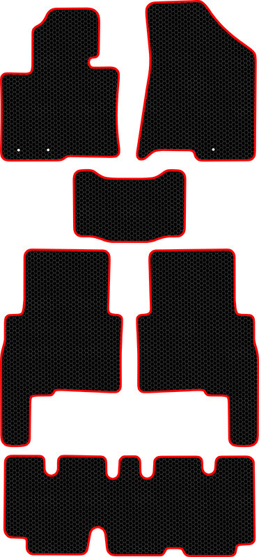Купить запчасть SDS EXCLUSIVE - KSK11209BKR Коврики в салон черные с красным кантом Kia Sorento II Внедорожник(5дв.) 2009-2014 "EVA-style"
