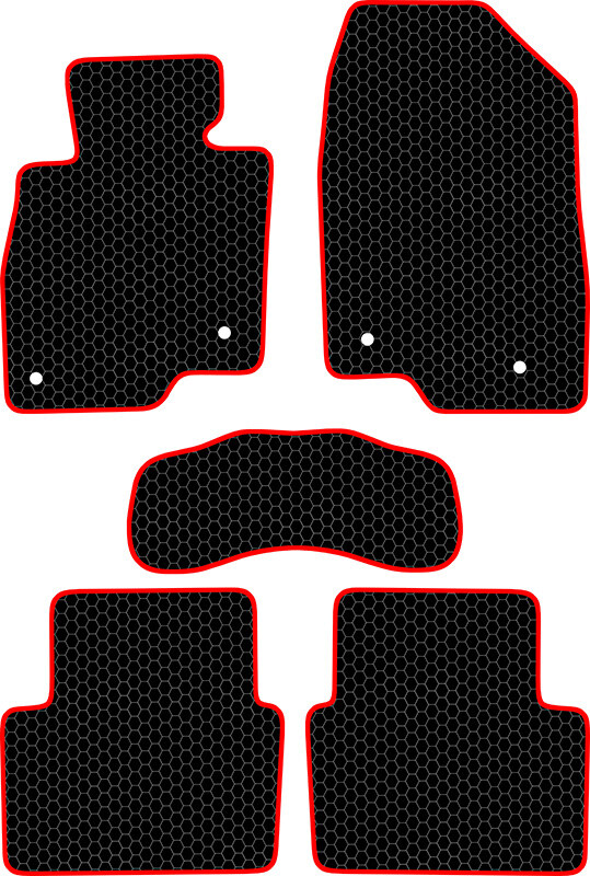 Купить запчасть SDS EXCLUSIVE - KSM22513BKR Коврики в салон черные с красным кантом Mazda 3 III Седан 2013- "EVA-style"