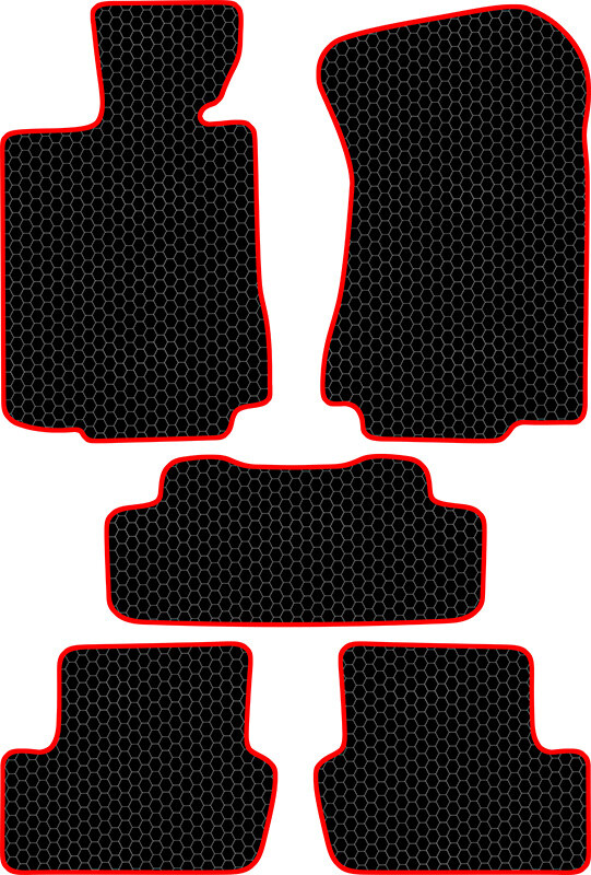 Купить запчасть SDS EXCLUSIVE - KSH14104BKR Коврики в салон черные с красным кантом Honda Legend IV Седан 2004-2010 "EVA-style"