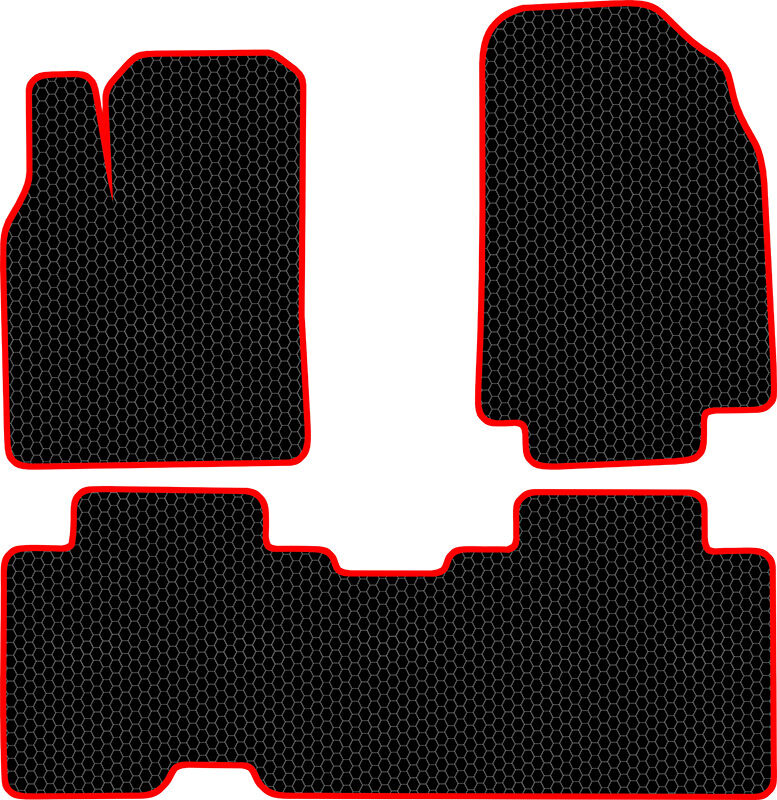 Купить запчасть SDS EXCLUSIVE - KSM21607BKR Коврики в салон черные с красным кантом Mazda CX9 I Внедорожник(5дв.) 2007-2016 "EVA-style"