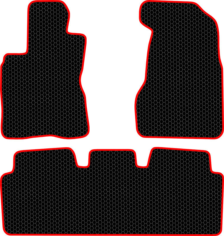 Купить запчасть SDS EXCLUSIVE - KSH11103BKR Коврики в салон черные с красным кантом Honda CR-V II Внедорожник(5дв.) 2005-2007 "EVA-style"