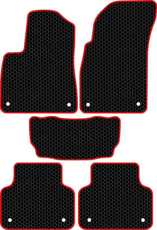 Купить запчасть SDS EXCLUSIVE - KSA12915BKR Коврики в салон черные с красным кантом Audi Q7 II Внедорожник(5дв.) 2015- "EVA-style"