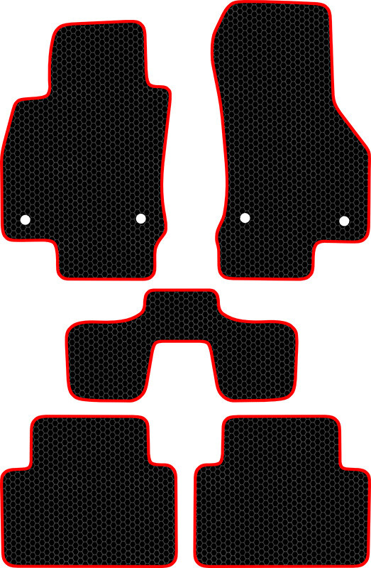 Купить запчасть SDS EXCLUSIVE - KSS21513BKR Коврики в салон черные с красным кантом Skoda Octavia A7 Лифтбек 2013- "EVA-style"