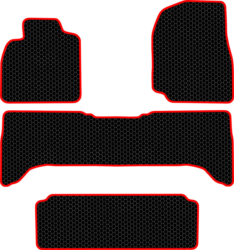 Купить запчасть SDS EXCLUSIVE - KST21599BKR Коврики в салон черные с красным кантом Toyota Land Cruiser 100 Series Внедорожник(5дв.) 1998-2007 "EVA-style"