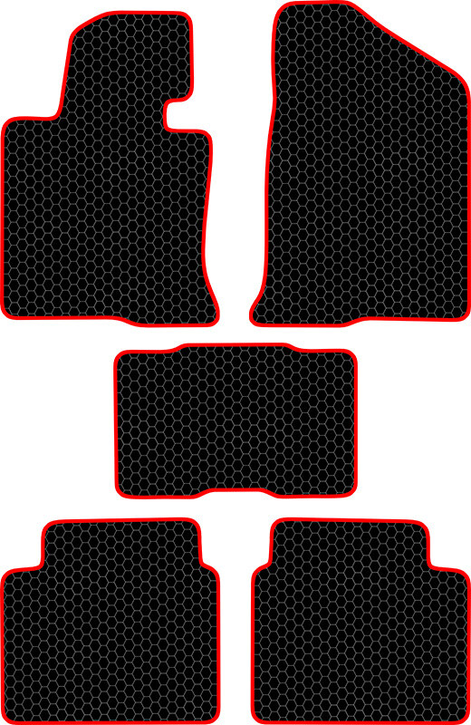 Купить запчасть SDS EXCLUSIVE - KSH22409BKR Коврики в салон черные с красным кантом Hyundai Sonata VI (YF) Седан 2009-2014 "EVA-style"