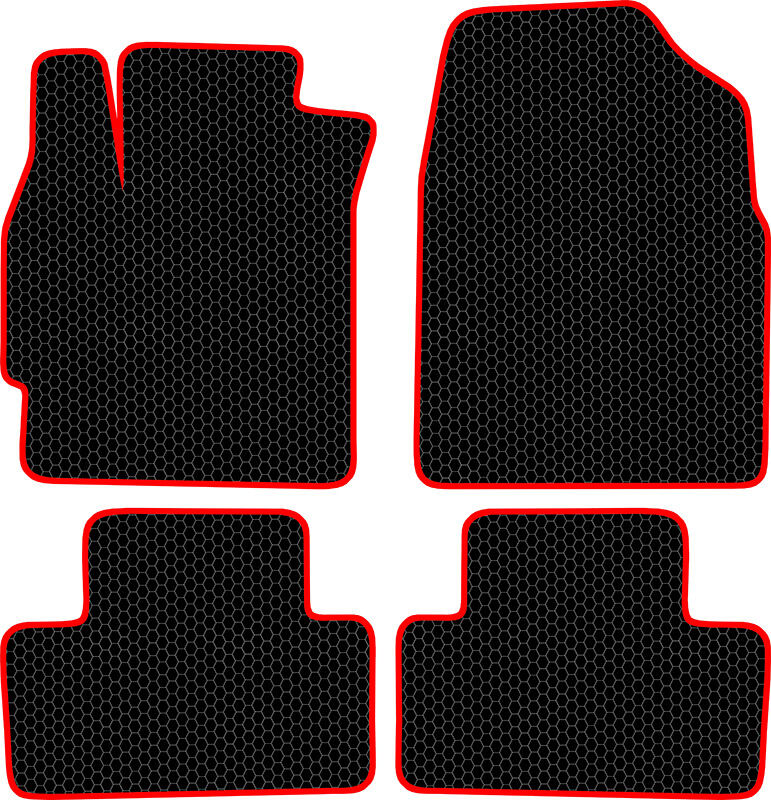 Купить запчасть SDS EXCLUSIVE - KSM21106BKR Коврики в салон черные с красным кантом Mazda CX7 I Внедорожник(5дв.) 2006-2012 "EVA-style"