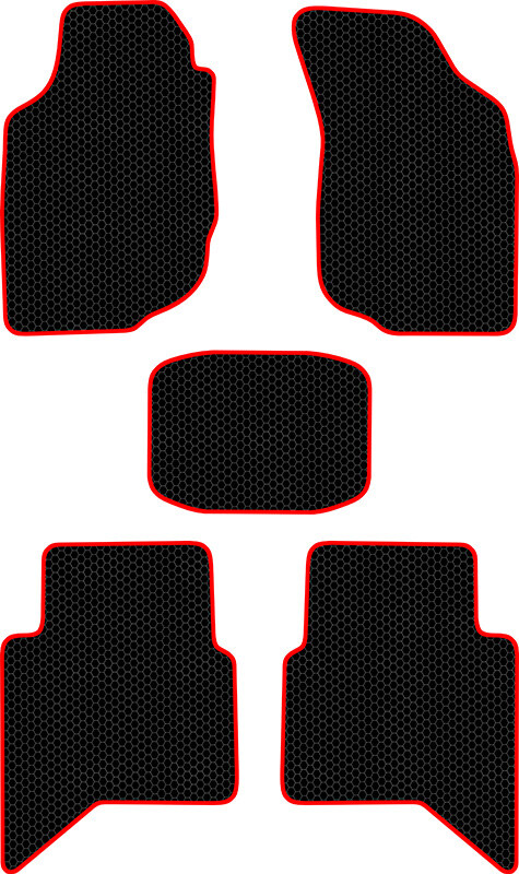 Купить запчасть SDS EXCLUSIVE - KST24611BKR Коврики в салон черные с красным кантом Toyota Hilux VII Внедорожник(5дв.) 2010-2015 "EVA-style"