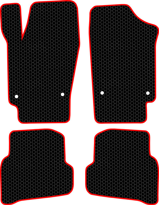 Купить запчасть SDS EXCLUSIVE - KSV23010BKR Коврики в салон черные с красным кантом Volkswagen Polo V sedan 2010-"EVA-style"