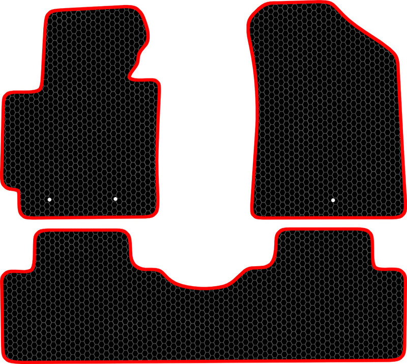 Купить запчасть SDS EXCLUSIVE - KSK13913BKR Коврики в салон черные с красным кантом Kia Soul II Хэтчбек(5дв.) 2013- "EVA-style"