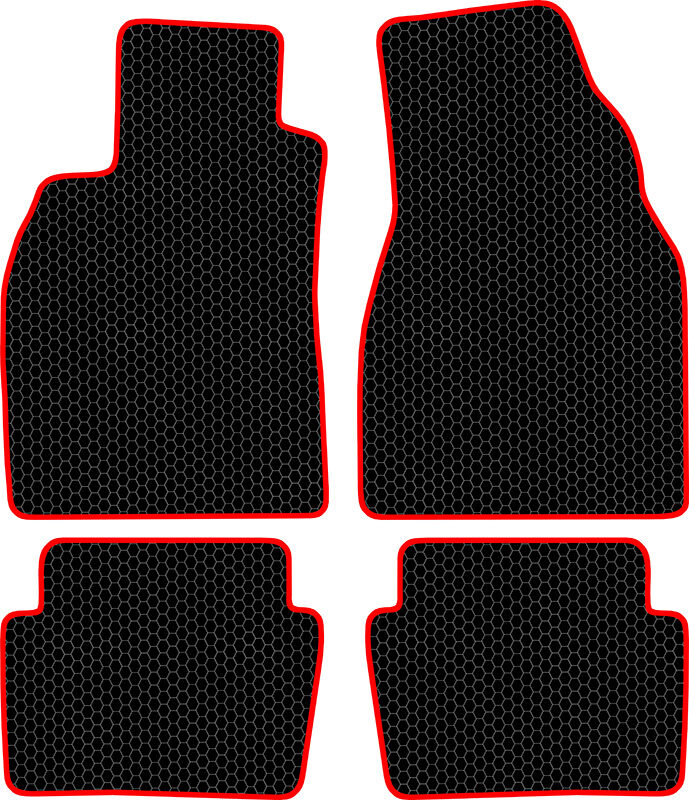 Купить запчасть SDS EXCLUSIVE - KSR10702BKR Коврики в салон черные с красным кантом Renault Megane II Седан 2002-2008 "EVA-style"
