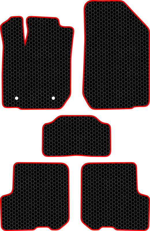 Купить запчасть SDS EXCLUSIVE - KSR13114BKR Коврики в салон черные с красным кантом Renault Logan II sedan 2014-"EVA-style"
