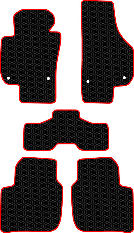 Купить запчасть SDS EXCLUSIVE - KSS20908BKR Коврики в салон черные с красным кантом Skoda Superb II Лифтбек 2008-2015 "EVA-style"