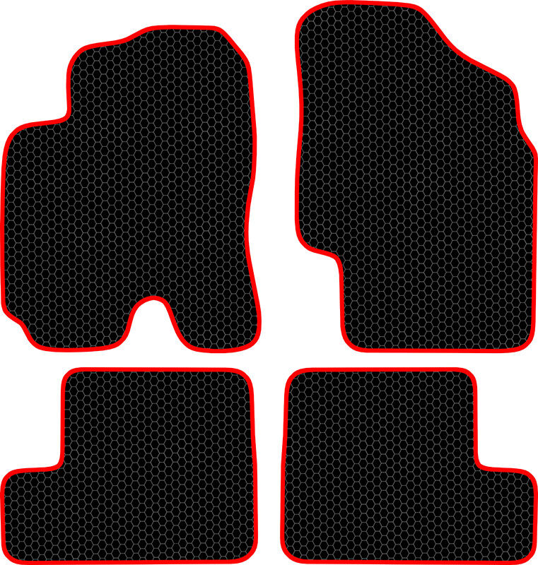 Купить запчасть SDS EXCLUSIVE - KST21900BKR Коврики в салон черные с красным кантом Toyota RAV 4 II (XA20) Внедорожник(5дв.) 2000-2005 "EVA-style"