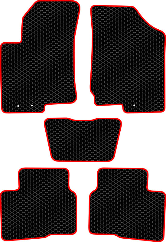 Купить запчасть SDS EXCLUSIVE - KSK10709BKR Коврики в салон черные с красным кантом Kia Cerato II Седан 2009-2013 "EVA-style"