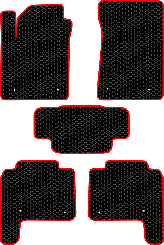Купить запчасть SDS EXCLUSIVE - KSN12910BKR Коврики в салон черные с красным кантом Nissan Patrol VI (Y62) Внедорожник(5дв.) 2010- "EVA-style"