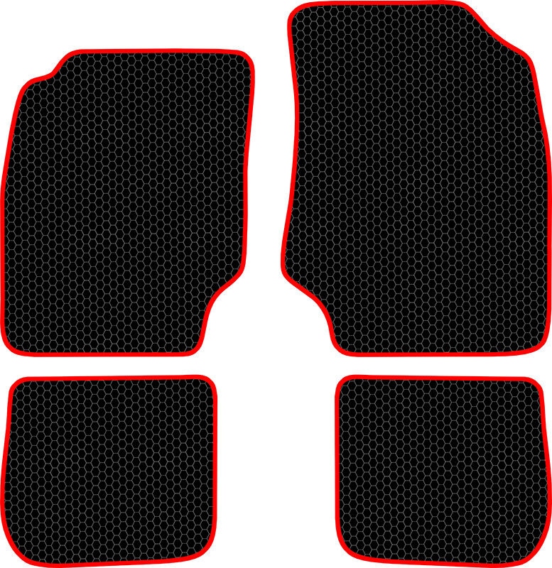 Купить запчасть SDS EXCLUSIVE - KST25294BKR Коврики в салон черные с красным кантом Toyota RAV 4 I (XA10) Внедорожник(3дв.) 1994-2000 "EVA-style"
