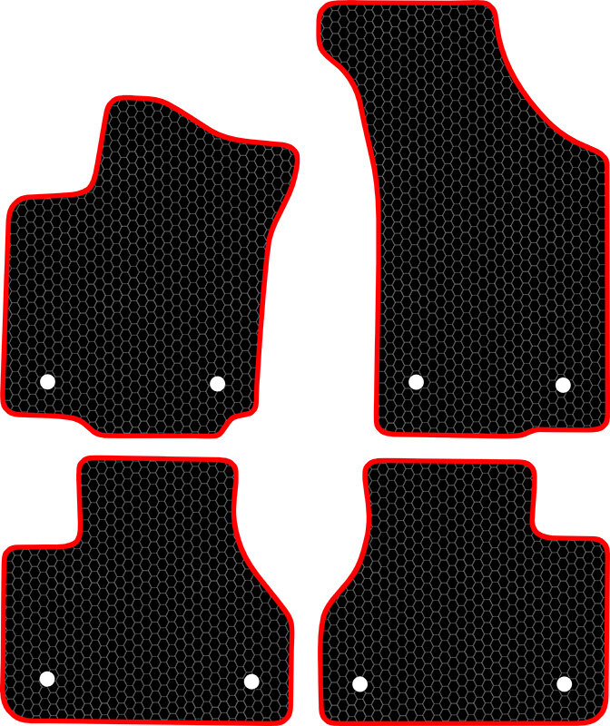 Купить запчасть SDS EXCLUSIVE - KSV24902BKR Коврики в салон черные с красным кантом Volkswagen Phaeton - Седан 2002-2010|2010-2016 "EVA-style"