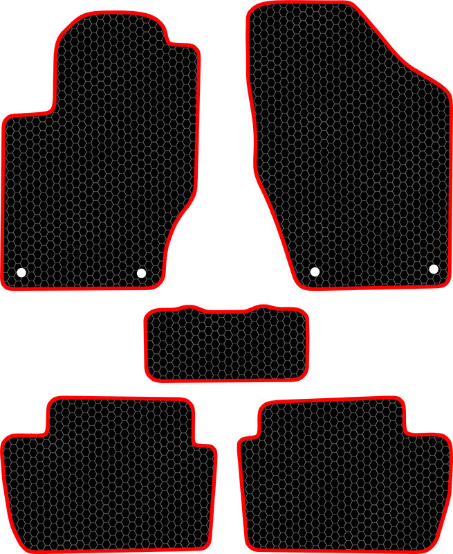 Купить запчасть SDS EXCLUSIVE - KSP12513BKR Коврики в салон черные с красным кантом Peugeot 308 II Хэтчбек(5дв.) 2013- "EVA-style"
