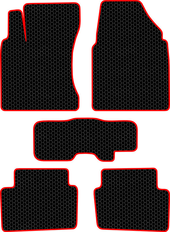 Купить запчасть SDS EXCLUSIVE - KSN11206BKR Коврики в салон черные с красным кантом Nissan Qashqai I Внедорожник(5дв.) 2006-2014 "EVA-style"