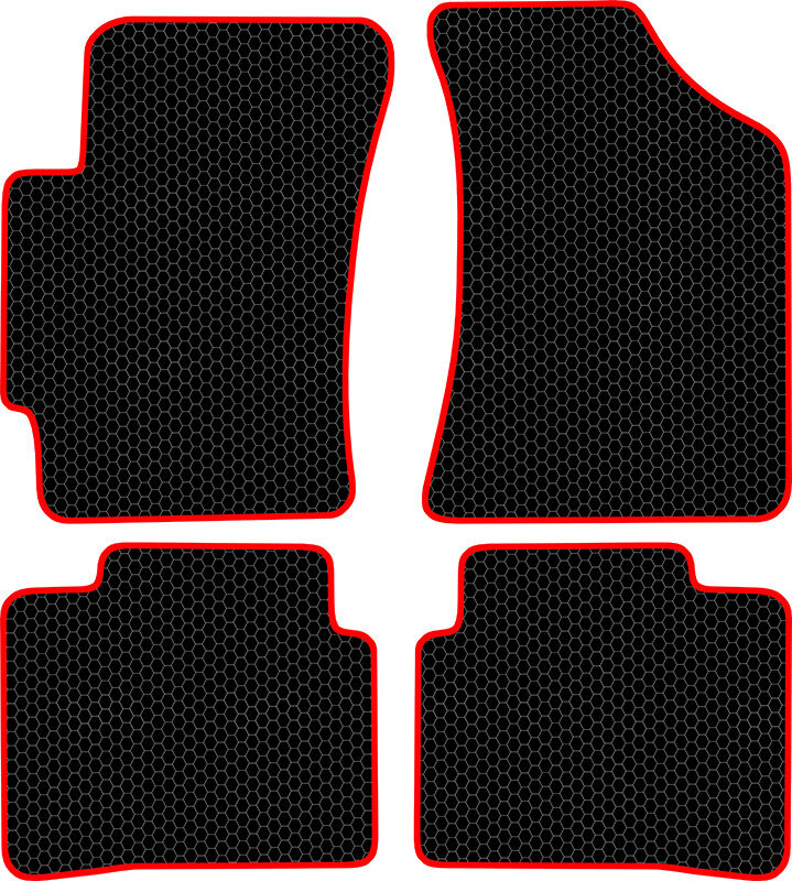 Купить запчасть SDS EXCLUSIVE - KSH20200BKR Коврики в салон черные с красным кантом Hyundai Elantra III (XD) Седан 2000-2006 "EVA-style"