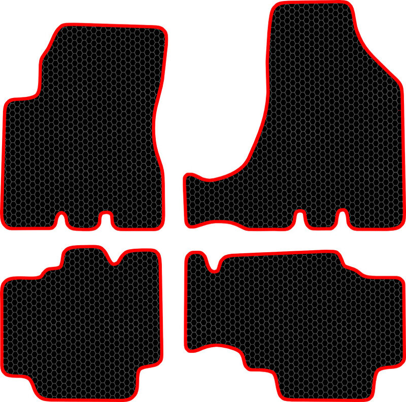 Купить запчасть SDS EXCLUSIVE - KSH21604BKR Коврики в салон черные с красным кантом Hyundai Tucson I Внедорожник(5дв.) 2004-2010 "EVA-style"