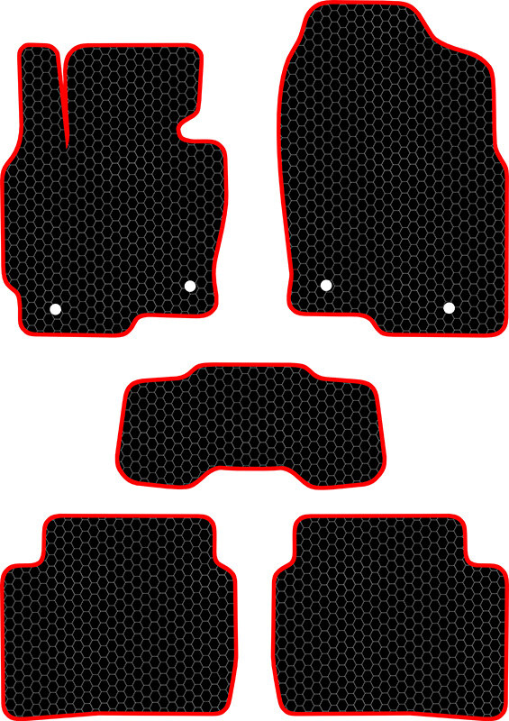 Купить запчасть SDS EXCLUSIVE - KSM22011BKR Коврики в салон черные с красным кантом Mazda CX5 crossover 2011- "EVA-style"