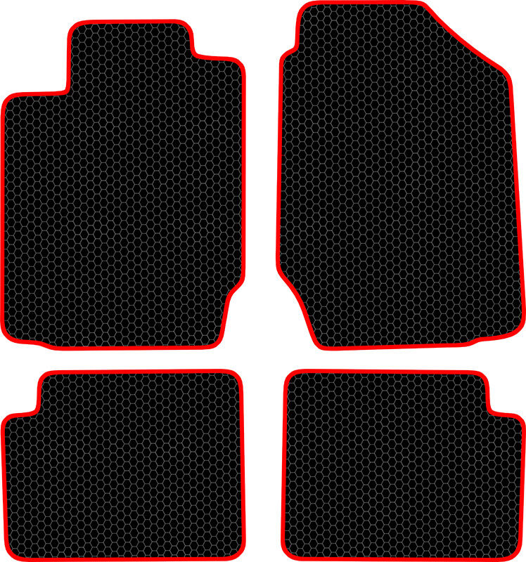 Купить запчасть SDS EXCLUSIVE - KST21001BKR Коврики в салон черные с красным кантом Toyota Corolla IX (E120) Седан 2001-2007 "EVA-style"