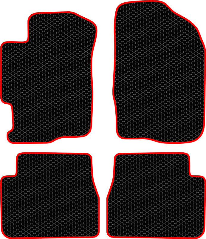 Купить запчасть SDS EXCLUSIVE - KSM20602BKR Коврики в салон черные с красным кантом Mazda 6 I Седан 2002-2007 "EVA-style"