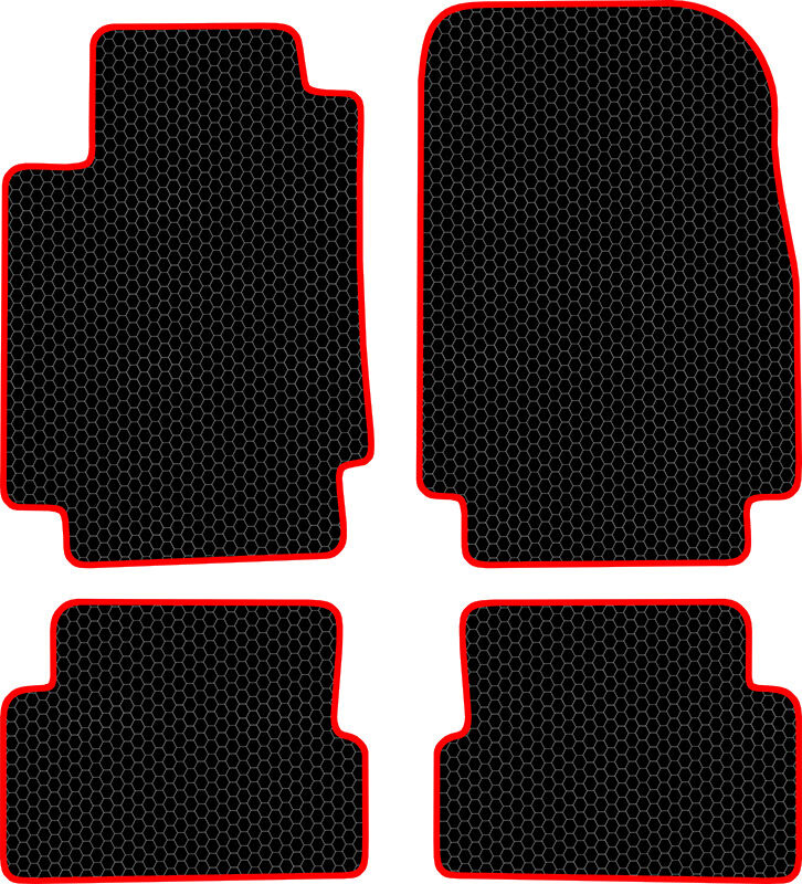 Купить запчасть SDS EXCLUSIVE - KSR11102BKR Коврики в салон черные с красным кантом Renault Symbol I Седан 2002-2008 "EVA-style"