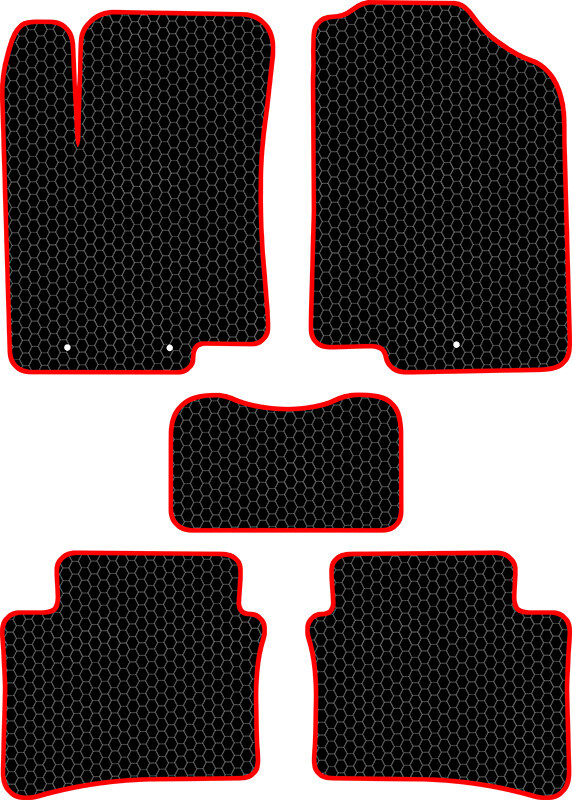 Купить запчасть SDS EXCLUSIVE - KSK12610BKR Коврики в салон черные с красным кантом Kia Rio III sedan 2011-"EVA-style"