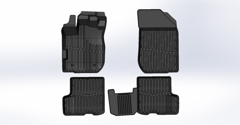Купить запчасть SRTK - PRRNSANDR14G02X35 Коврики резиновые в салон 3D PREMIUM для Renault Sandero II (2014-)