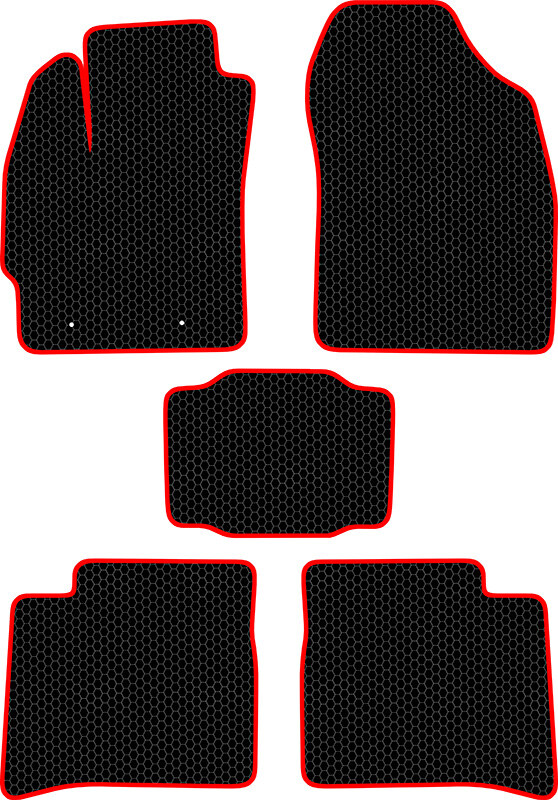 Купить запчасть SDS EXCLUSIVE - KST27209BKR Коврики в салон черные с красным кантом Toyota Prius III (XW30) Хэтчбек(5дв.) 2009-2015 "EVA-style"