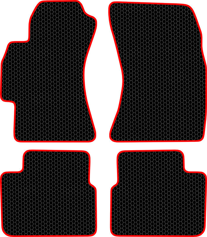 Купить запчасть SDS EXCLUSIVE - KSS40208BKR Коврики в салон черные с красным кантом Subaru Impreza III Седан 2008-2011 "EVA-style"