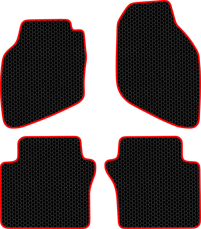 Купить запчасть SDS EXCLUSIVE - KSH10902BKR Коврики в салон черные с красным кантом Honda Jazz I Хэтчбек(5дв.) 2002-2008 "EVA-style"