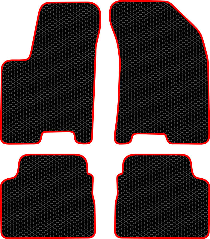 Купить запчасть SDS EXCLUSIVE - KSC30103BKR Коврики в салон черные с красным кантом Chevrolet Aveo I (T200) Хэтчбек(5дв.) 2003-2011 "EVA-style"