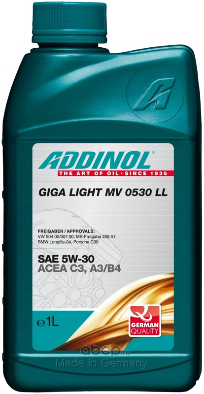 Купить запчасть ADDINOL - 4014766072573 Масло моторное синтетика 5W-30 1 л.