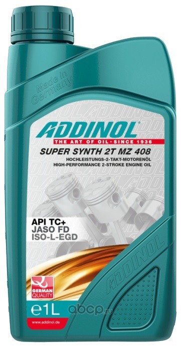 Купить запчасть ADDINOL - 4014766070968 Масло моторное ADDINOL Super Synth 2T MZ 408 синтетика  1 л.
